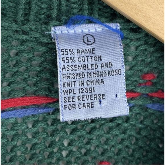 VINTAGE Heart Cardigan Sweater Large 80s Americana Granny Hand EmbroideredL - Picture 7 of 9